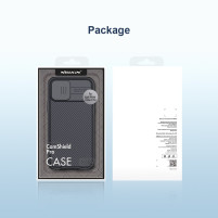 Луксозен твърд гръб със силиконова рамка Nillkin Cam Shield Pro за Apple iPhone 12 Pro Max 6.7 черен